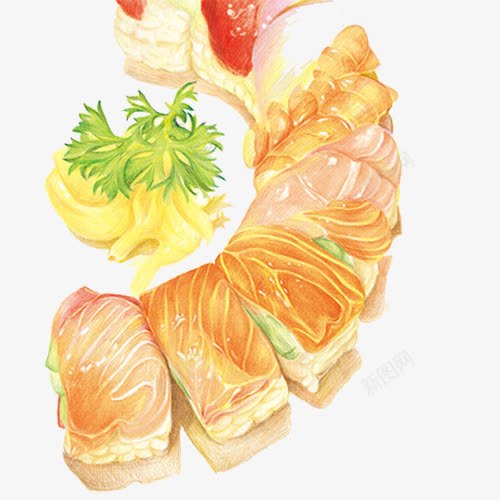 面包块手绘画片png免抠素材_新图网 https://ixintu.com 手绘美食 零食 面包 面包块