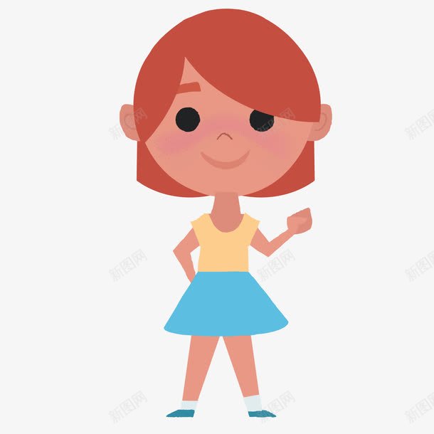 可爱的小女孩png免抠素材_新图网 https://ixintu.com 人物 卡通 可爱 女孩 短发 短袖 裙子