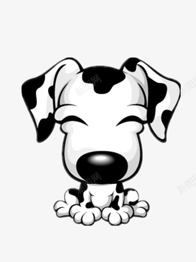 微笑的斑点狗png免抠素材_新图网 https://ixintu.com 可爱 大鼻子 斑点 斑点狗图案 眯眯眼 眯眼
