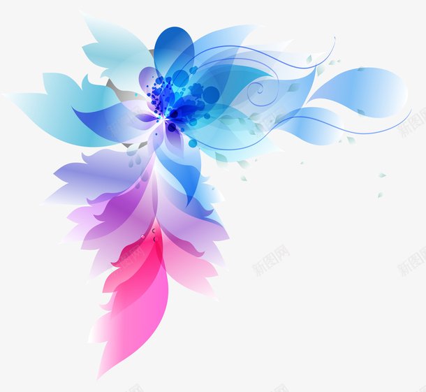 抽象炫彩花卉psd免抠素材_新图网 https://ixintu.com 抽象 炫彩 花卉