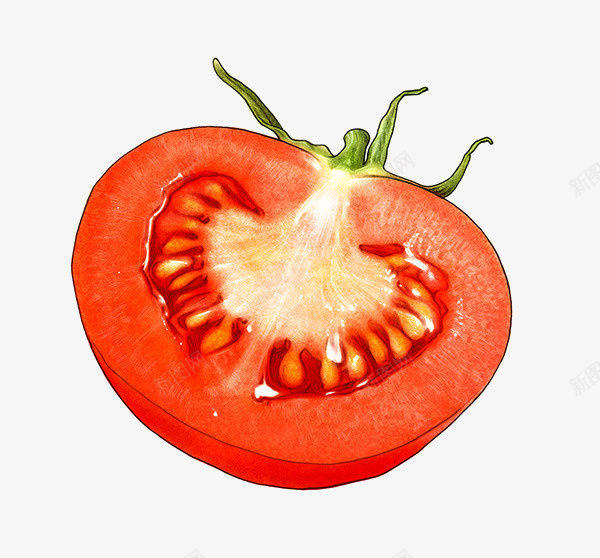 卡通西红柿png免抠素材_新图网 https://ixintu.com 切开 果实 蔬菜 西红柿