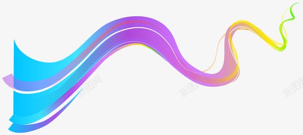 清新渐变丝带png免抠素材_新图网 https://ixintu.com 渐变 紫色 蓝色 飘逸