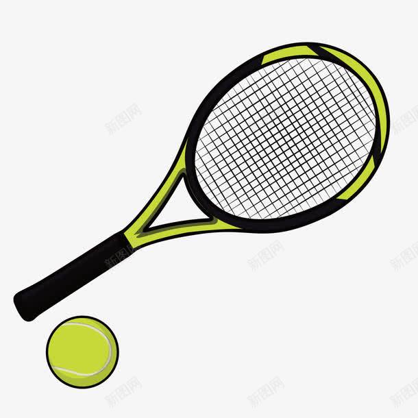网球与网球拍png免抠素材_新图网 https://ixintu.com 网球 网球拍 运动