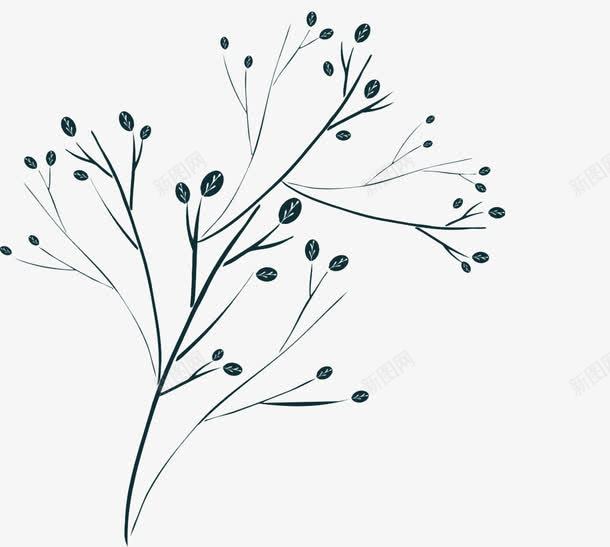 黑白线条树抽象图png免抠素材_新图网 https://ixintu.com 抽象 树 线条 黑白