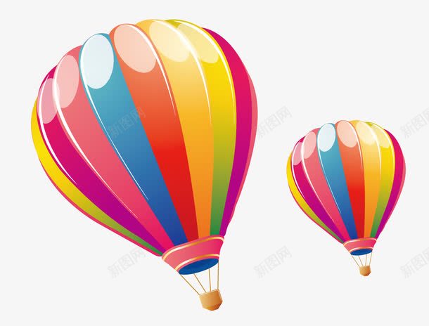 彩色的热气球png免抠素材_新图网 https://ixintu.com 五颜六色 彩色热气球 手绘气球 热气球 飞起