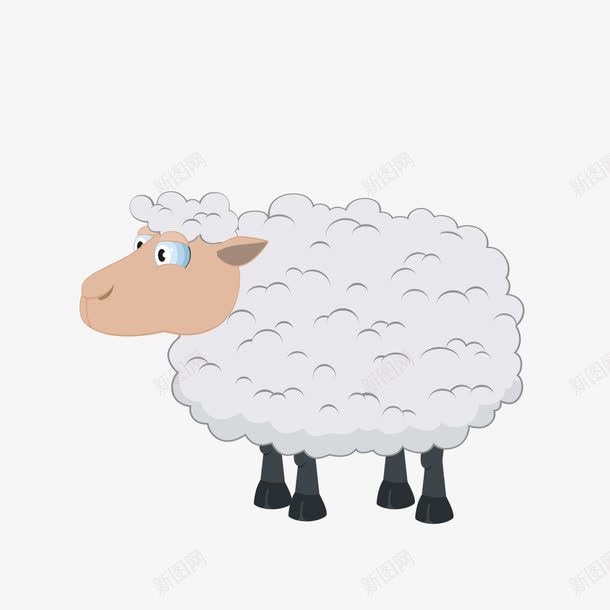 一只绵羊png免抠素材_新图网 https://ixintu.com 卡通绵羊插画 卡通羊 可爱小绵羊 小羊动物 绵羊