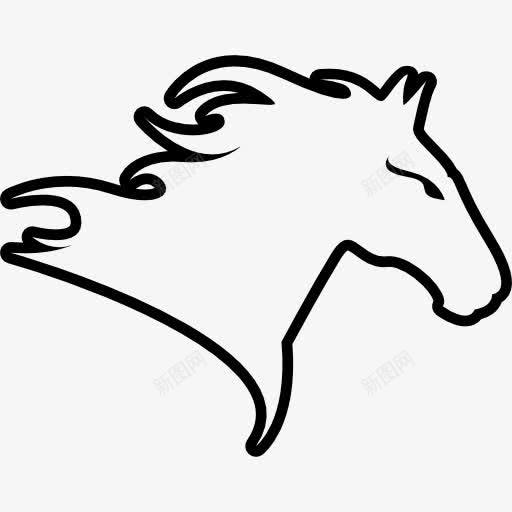 马的头朝右的轮廓变图标png_新图网 https://ixintu.com 侧视图 动物 马 马的头 马的头部轮廓 马的轮廓