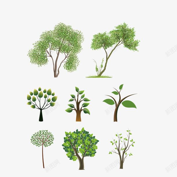 绿色植物树木png免抠素材_新图网 https://ixintu.com 卡通 叶子 叶片 图案 树 树木 树枝 植物 绿色 装饰