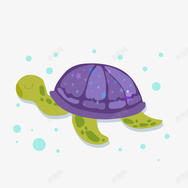 紫色壳的小乌龟png免抠素材_新图网 https://ixintu.com 卡通乌龟 卡通动物 小乌龟 紫色的壳 背景装饰