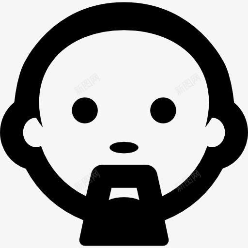 秃头的男人长着山羊胡子的图标png_新图网 https://ixintu.com 人 光头 男人 胡子