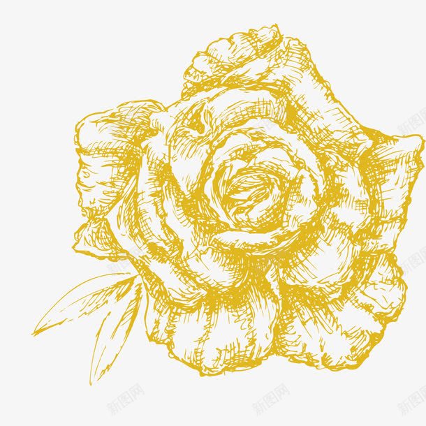 黄色彩绘花朵png免抠素材_新图网 https://ixintu.com 彩色花朵 手绘花朵 矢量黄色彩绘花朵 素描花 花朵 黄色花