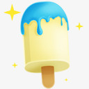 乳白色的蓝色的冰奶油冰淇淋Ic图标图标