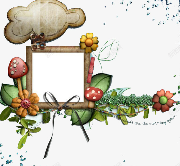 卡通植物相框png免抠素材_新图网 https://ixintu.com 植物 相框 蘑菇