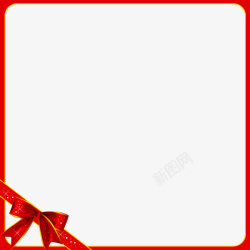 红色蝴蝶结装饰边框素材