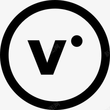 VIRB标志社会圆形按钮图标图标