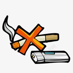 手绘警示牌禁止吸烟手绘标志图案高清图片
