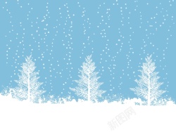 矢量手绘冬季雪景背景背景