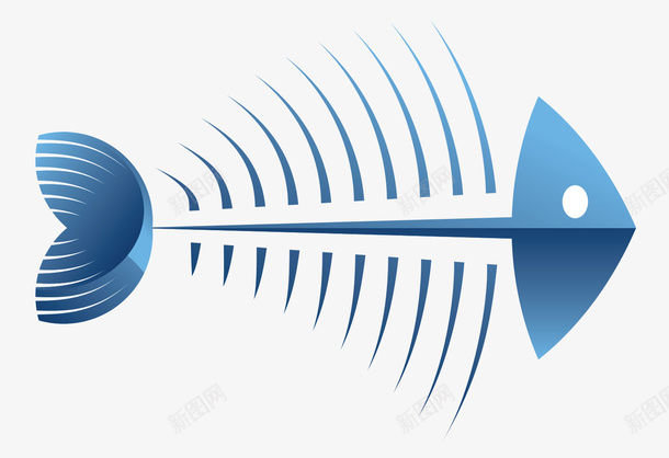 卡通鱼刺png免抠素材_新图网 https://ixintu.com 卡通 卡通手绘 卡通鱼 卡通鱼刺 湖蓝 蓝色 蓝色的鱼 鱼 鱼刺
