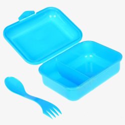 蓝色饭盒蓝色简单家用饭盒高清图片