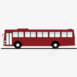 红色大巴车扁平红色大巴车矢量图高清图片