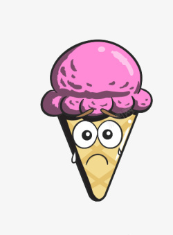 奶油冰淇凌卡通锥奶油表情符号冰蛋卷冰淇凌高清图片