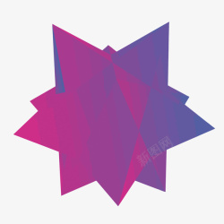 渐变紫色立体图形矢量图素材
