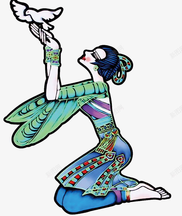 卡通人物png免抠素材_新图网 https://ixintu.com 中国风 传统卡通 传统女人 卡通人物