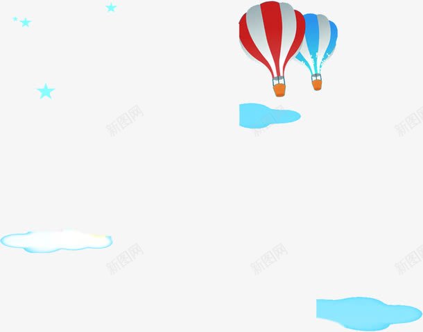 卡通创意热气球装饰png免抠素材_新图网 https://ixintu.com 创意 卡通 热气球 装饰