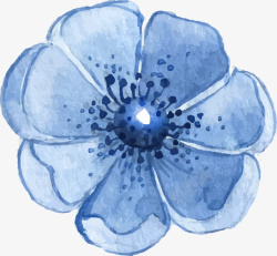 水彩蓝色花朵花卉素材