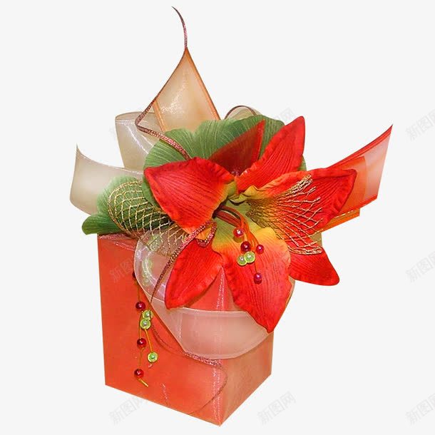 红色礼盒png免抠素材_新图网 https://ixintu.com 圣诞礼物 礼盒 红色 鲜花