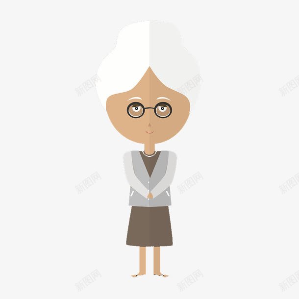 老奶奶png免抠素材_新图网 https://ixintu.com 可爱的老奶奶 扁平素材 白头发 老奶奶素材 老婆婆卡通