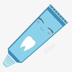 创意手拿牙刷剂牙膏手绘害羞牙膏矢量图高清图片