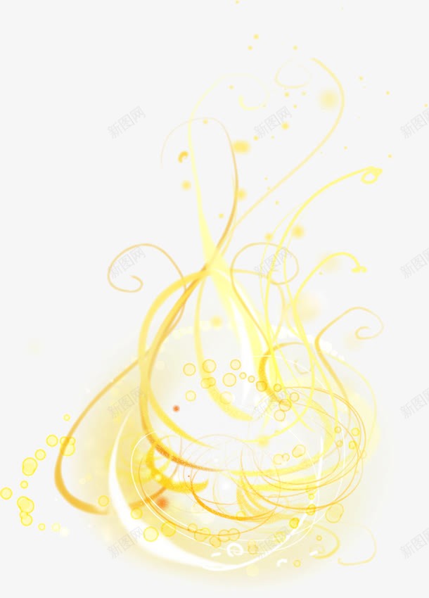 黄色梦幻线条星星装饰png免抠素材_新图网 https://ixintu.com 星星 梦幻 线条 装饰 黄色