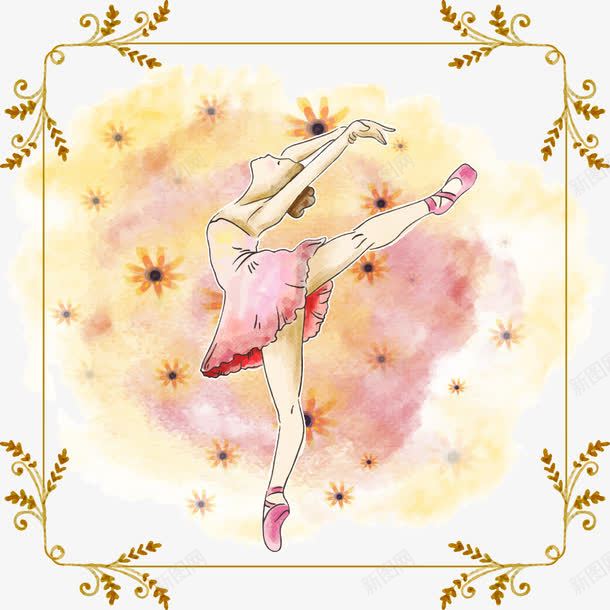 跳芭蕾舞的女孩png免抠素材_新图网 https://ixintu.com 优美 手绘人物 舞蹈 舞蹈跳舞培训班招生 跳舞