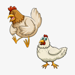 生肖趣味手绘鸡养殖场家禽插画矢量图高清图片