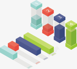 立方体图表3D效果数据图表矢量图高清图片