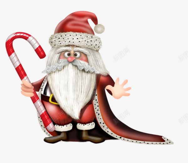圣诞老人卡通png免抠素材_新图网 https://ixintu.com 圣诞老人 圣诞老公公 圣诞节 拐杖