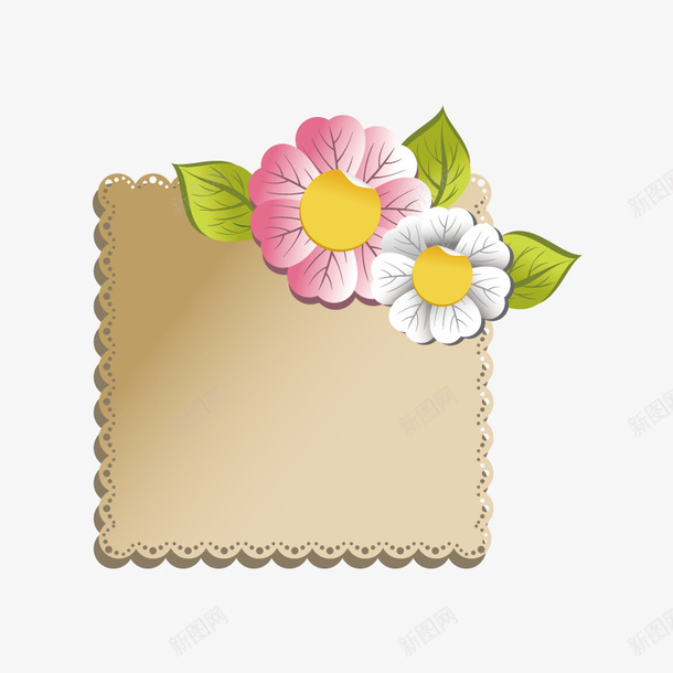 卡通花朵装饰方形标签矢量图ai免抠素材_新图网 https://ixintu.com 卡通 复古 方形 方形标签 标签 花朵 花朵标签 矢量图