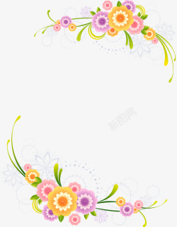 彩色花卉底纹矢量图素材