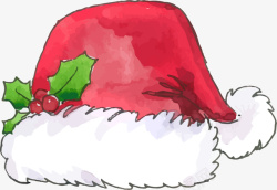 圣诞红果帽装饰素材