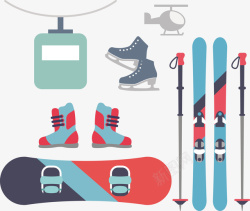 滑雪板和滑冰鞋矢量图素材