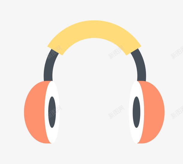 头戴式耳机png免抠素材_新图网 https://ixintu.com 听歌 头戴式 矢量素材 耳机 音乐