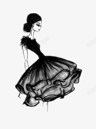 黑色礼服png免抠素材_新图网 https://ixintu.com 手绘图片 手绘礼服 晚礼服图片 礼服图片 黑色裙子