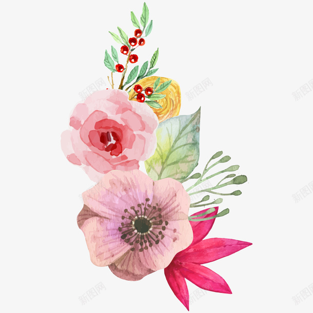 手绘植物花卉png免抠素材_新图网 https://ixintu.com 彩绘花 彩绘花卉 手绘 手绘植物花卉 手绘花 花卉装饰 花朵手绘