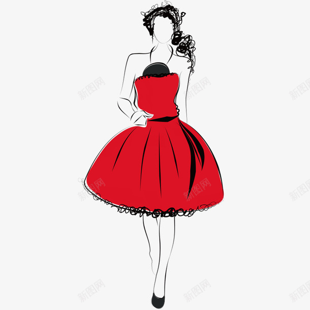 手绘穿红色裙子的时尚女孩png免抠素材_新图网 https://ixintu.com 女孩 手绘 手绘穿红色裙子的时尚女孩 时尚 红色 裙子
