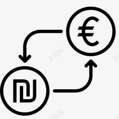 转换货币欧元金融钱舍客勒以货币图标图标
