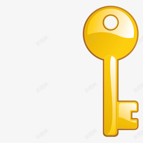 黄色金属钥匙png免抠素材_新图网 https://ixintu.com 金属 钥匙 锁子 黄色