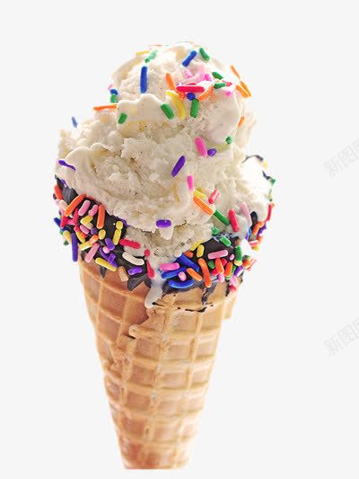 脆筒png免抠素材_新图网 https://ixintu.com 冰淇淋 甜 白色