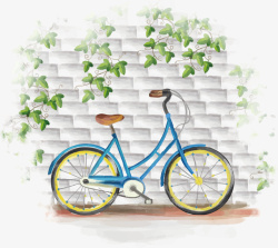 手绘插画自行车矢量图素材