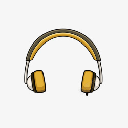 耳机装饰黄色装饰耳机插画矢量图高清图片